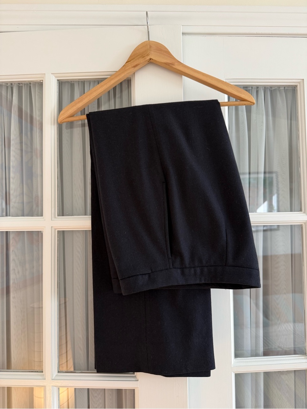 Loro Piana Black Straight-Leg Virgin Wool Trousers - Picture 3 of 8
